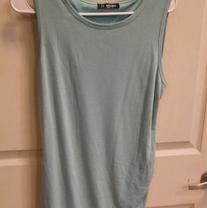 Light green ruched side tank top dress